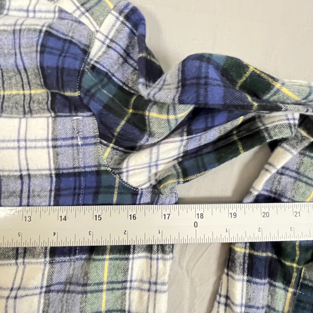 L.L. Bean Flannel Shirt Boys M 10-12 Multicolor Windowpane Plaid Button Up - Picture 8 of 10